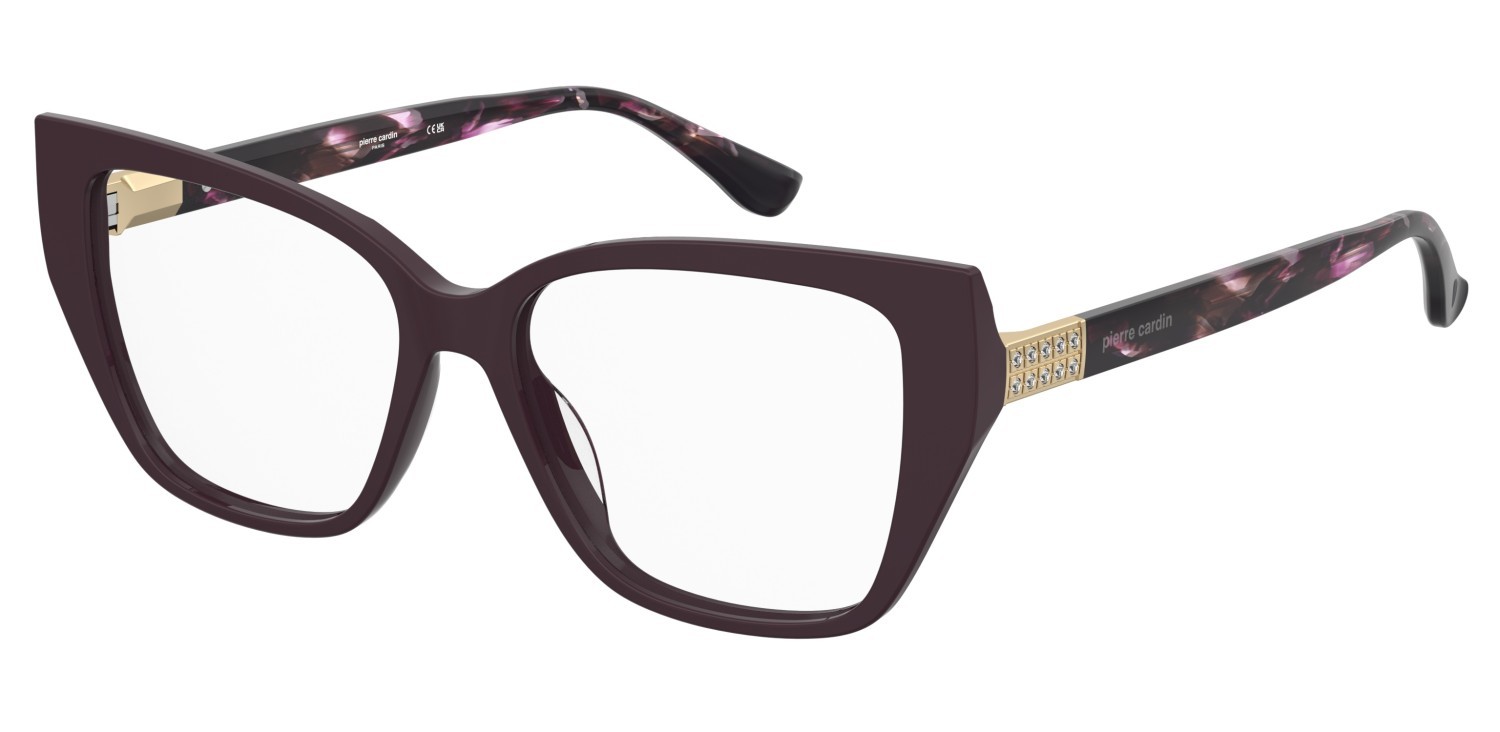 Eyeglasses Pierre Cardin P.c. 8551 110538 LHF color burgundy 2 shape butterfly 