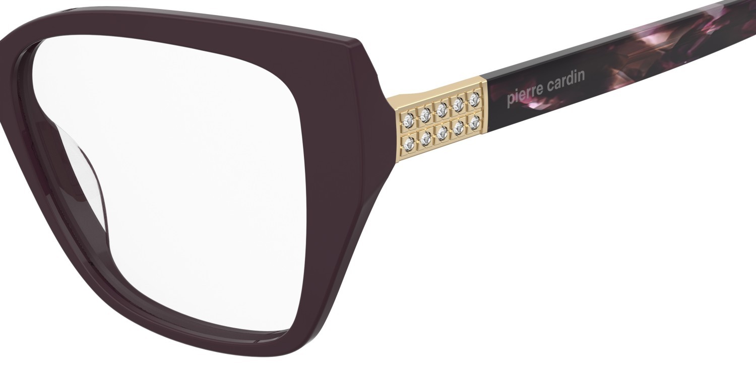 Eyeglasses Pierre Cardin P.c. 8551 110538 LHF color burgundy 2 shape butterfly 