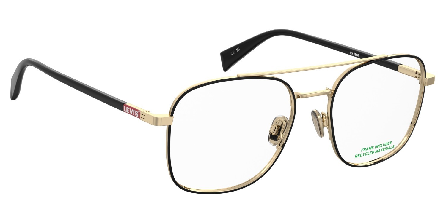 Eyeglasses Levi's Lv 1108 110697 RHL color gold black 2 shape rectangle 