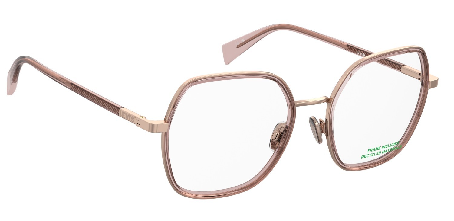 Brillen Levi's Lv 1109 110700 EYR farbe gold pink form rechteckig 