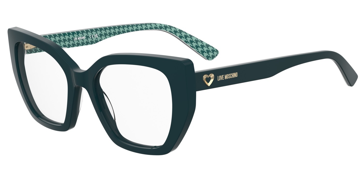 Eyeglasses Moschino Love Mol672 110707 6HO color green pattern shape cat eye 