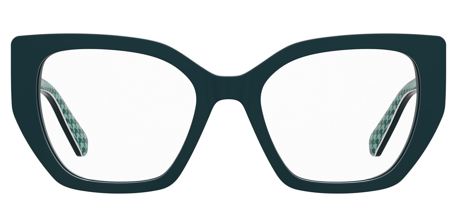 Eyeglasses Moschino Love Mol672 110707 6HO color green pattern shape cat eye 