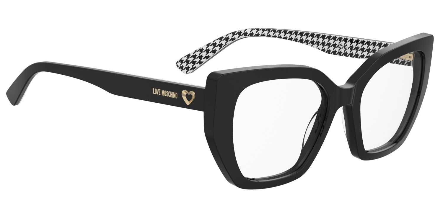 Eyeglasses Moschino Love Mol672 110707 7RM color pattern black shape cat eye 