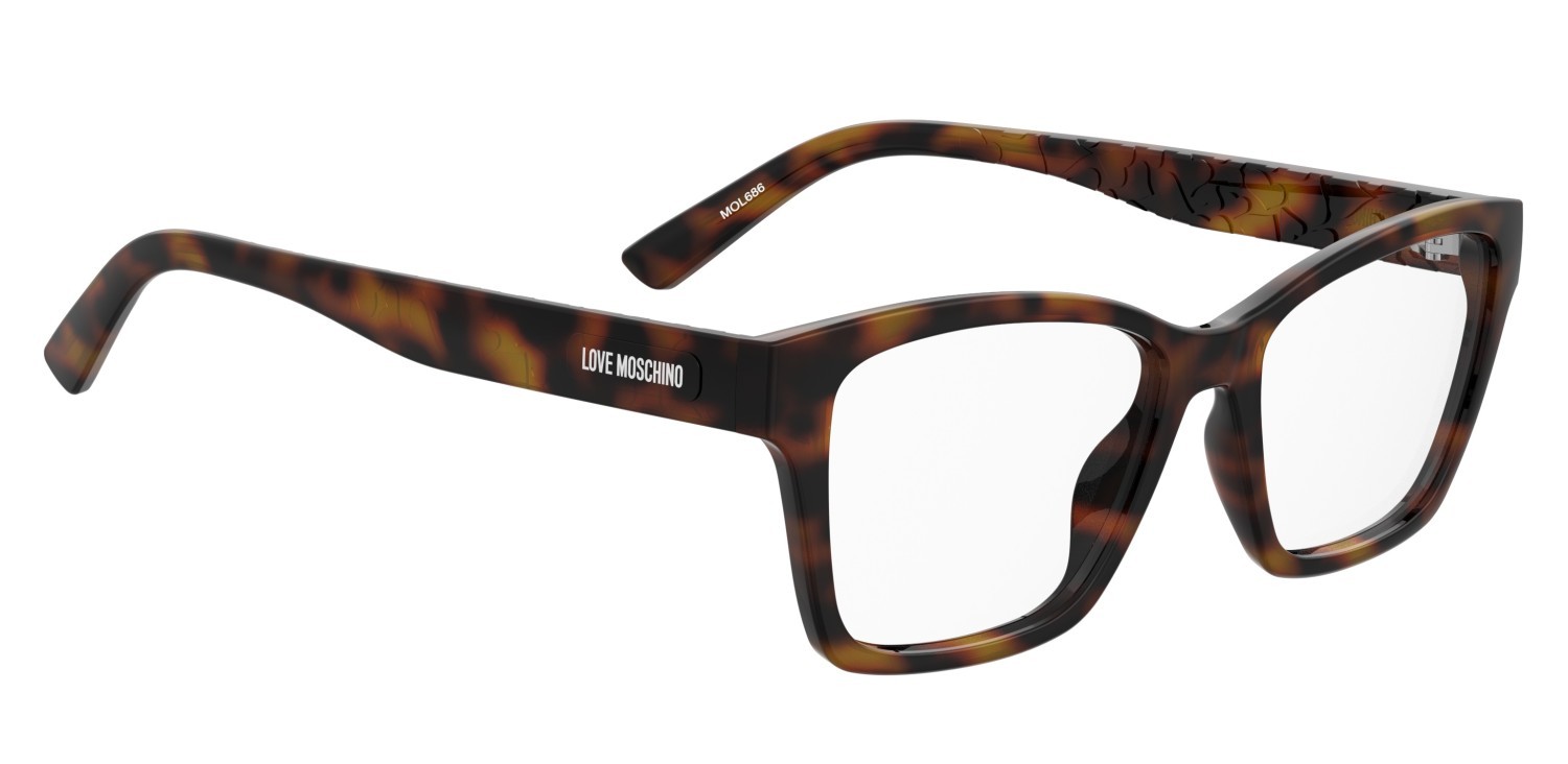 Occhiali da vista Moschino Love Mol686 110721 WR9 colore brown havana forma rettangolare 