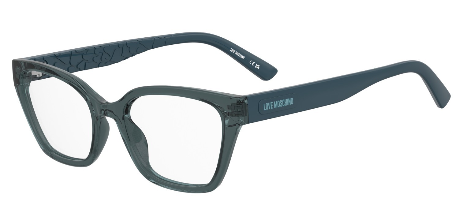 Occhiali da vista Moschino Love Mol687 110722 ZI9 colore teal forma rettangolare 