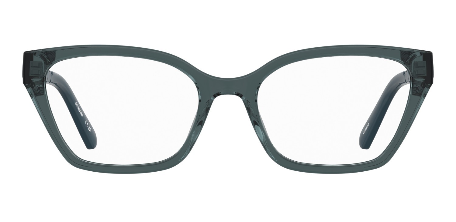 Occhiali da vista Moschino Love Mol687 110722 ZI9 colore teal forma rettangolare 