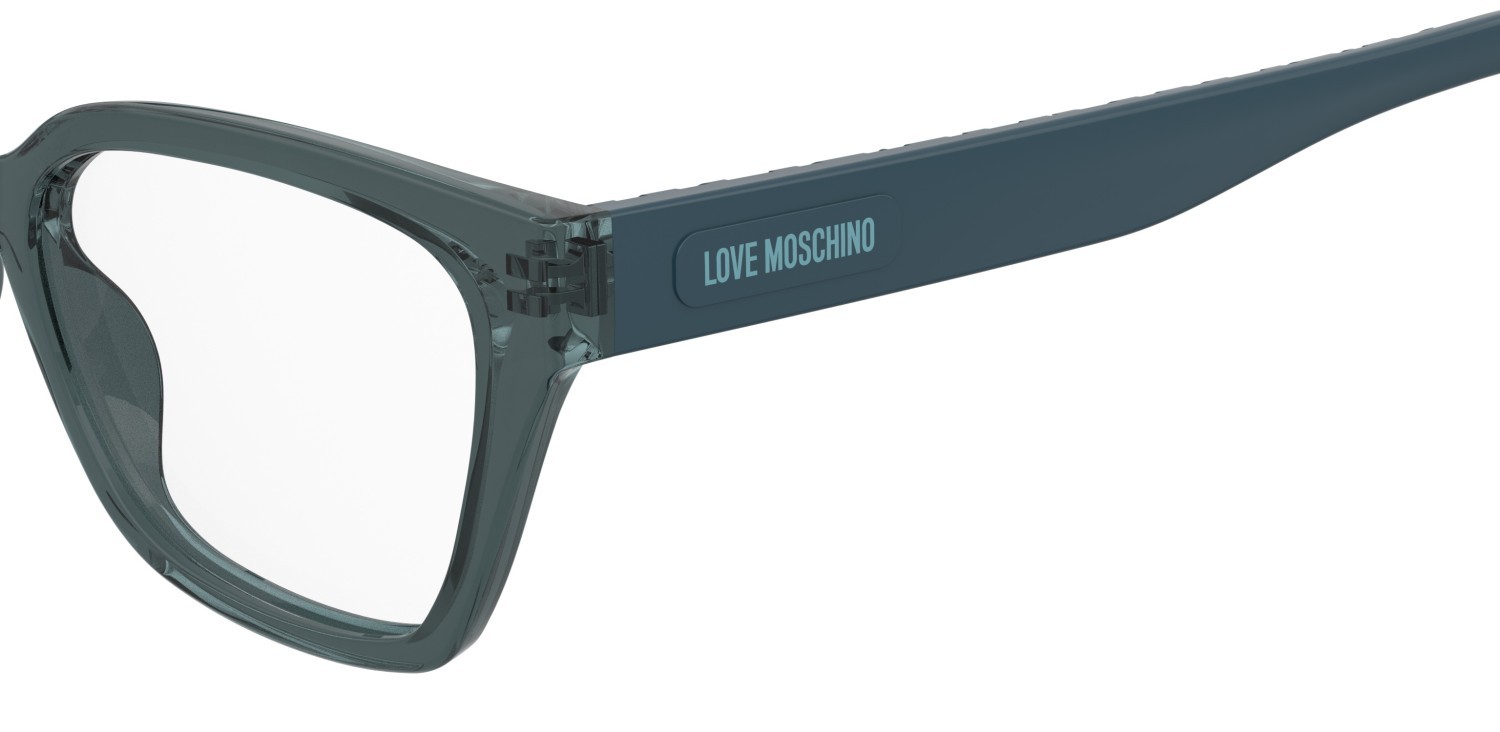 Occhiali da vista Moschino Love Mol687 110722 ZI9 colore teal forma rettangolare 