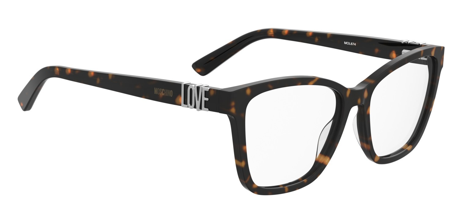 Eyeglasses Moschino Love Mol674 110723 086 color havana shape square 
