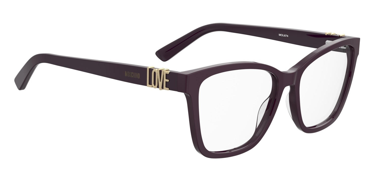 Eyeglasses Moschino Love Mol674 110723 0T7 color plum shape square 