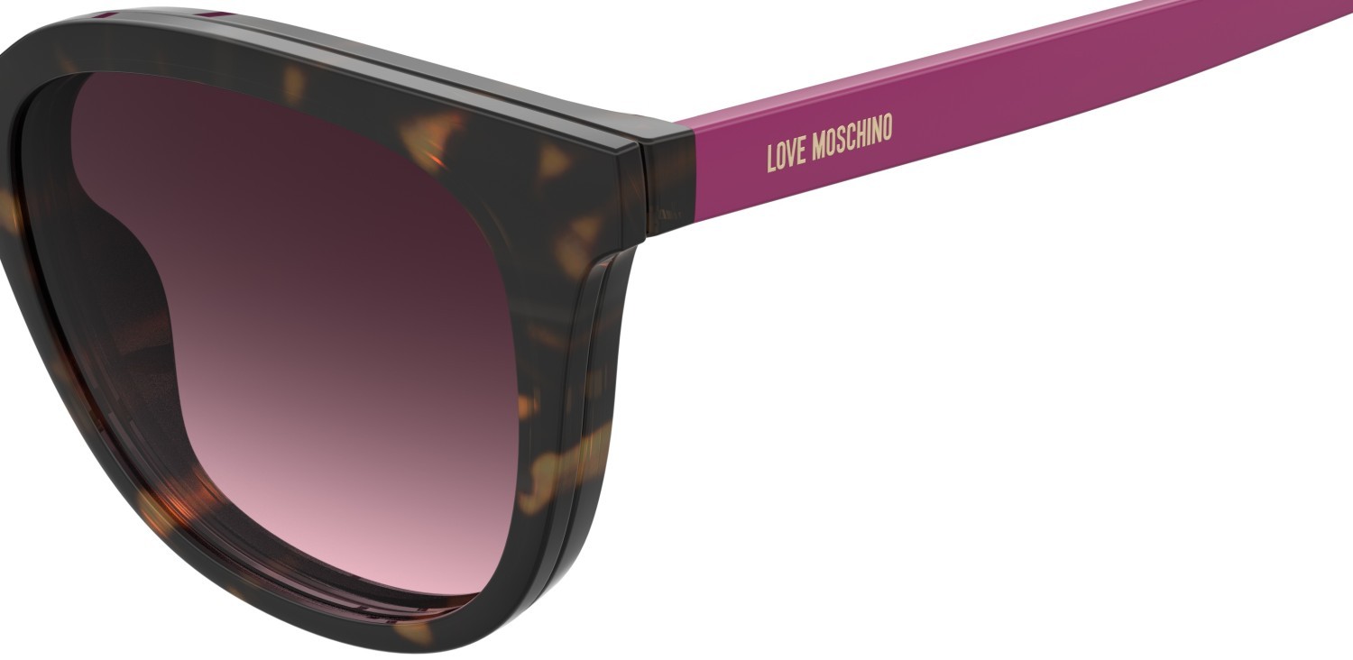 Eyeglasses Moschino Love Mol681/C 110759 086 color havana shape cat eye lenses violet shaded polarized