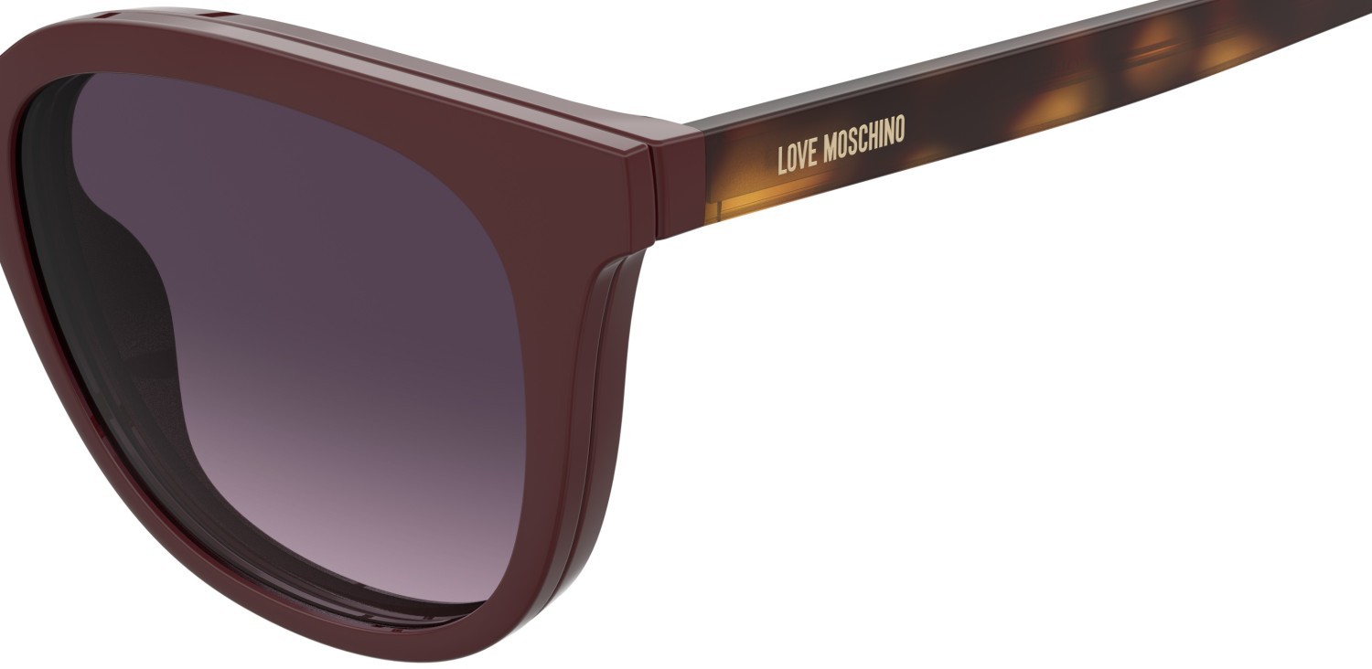 Occhiali da vista Moschino Love Mol681/C 110759 LHF colore burgundy 2 forma cat eye lenti violet shaded polarized