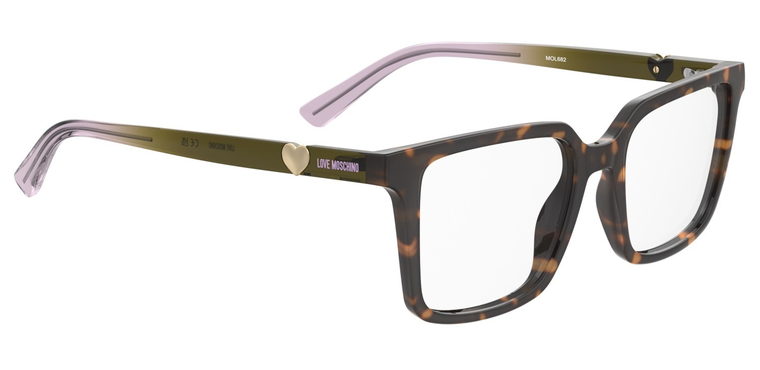 Occhiali da vista Moschino Love Mol682 110760 086 colore havana forma quadrato 
