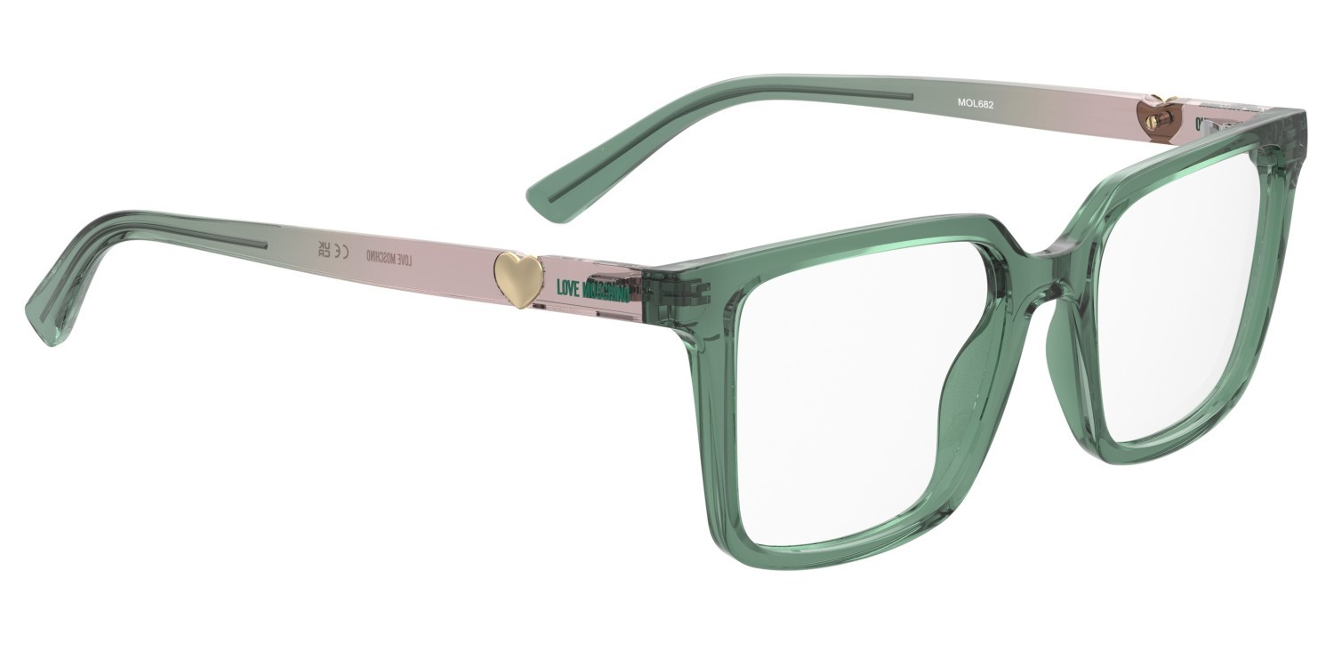 Eyeglasses Moschino Love Mol682 110760 1ED color green shape square 