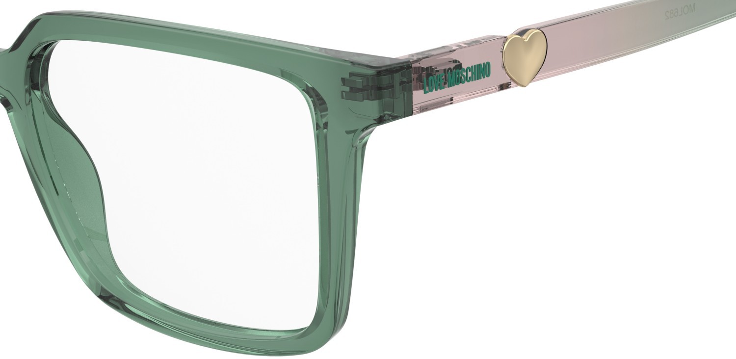 Eyeglasses Moschino Love Mol682 110760 1ED color green shape square 