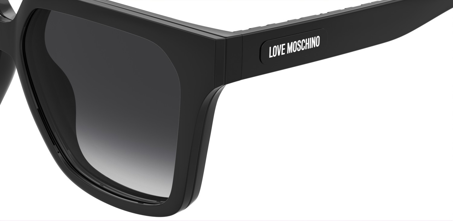Eyeglasses Moschino Love Mol688/C 110762 807 color black shape square lenses grey shaded polarized