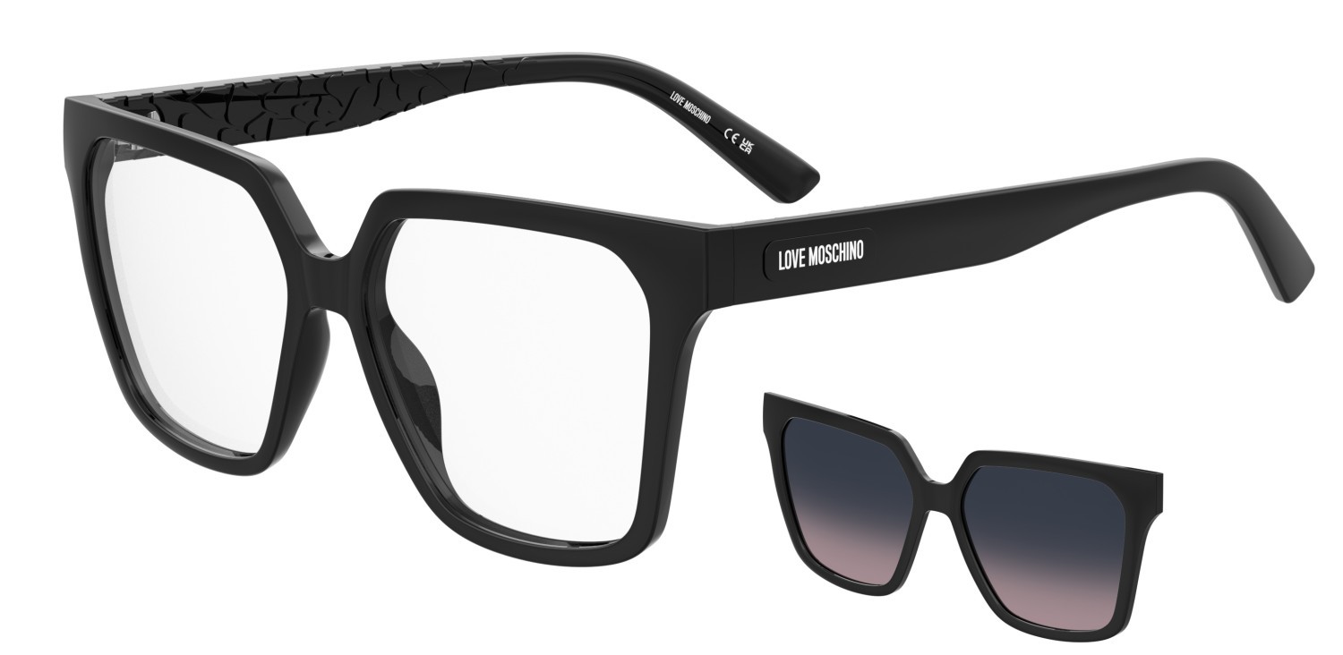 Occhiali da vista Moschino Love Mol688/C 110762 QFU colore black 6 forma quadrato lenti green shaded polarized