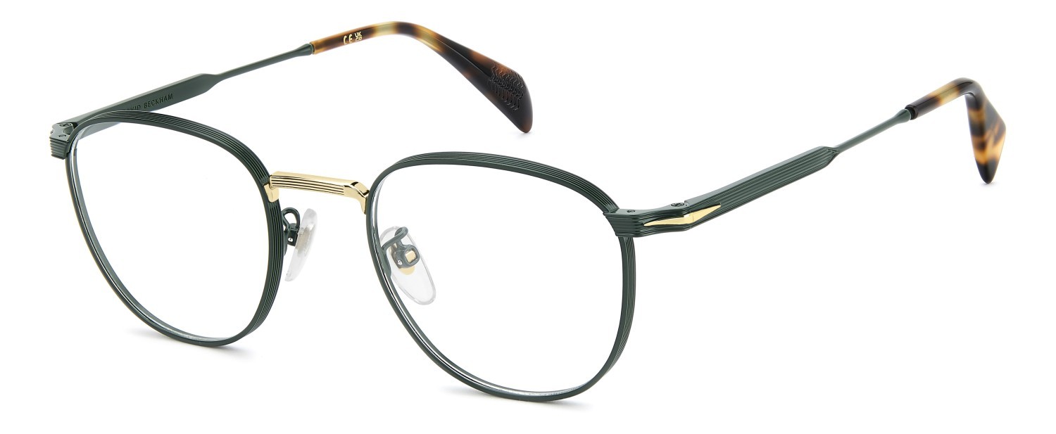 Occhiali da vista David Beckham Db 1241 110763 2M6 colore matt green havana forma rotondo 