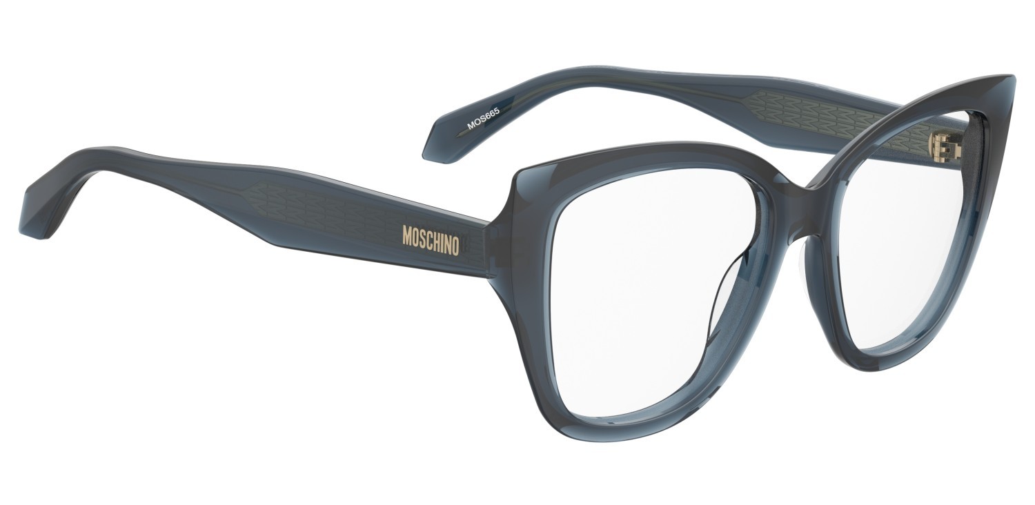 Occhiali da vista Moschino Mos665 110873 ZI9 colore teal forma cat eye 