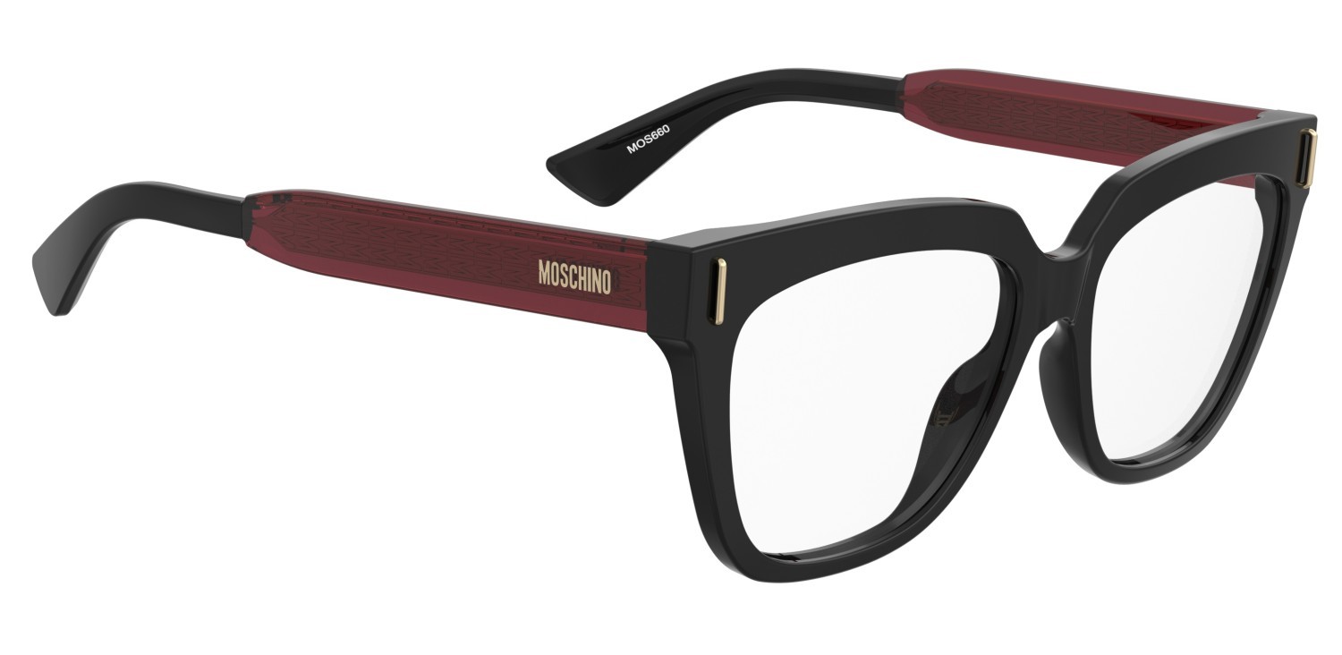 Occhiali da vista Moschino Mos660 110876 GUU colore black burgundy forma cat eye 