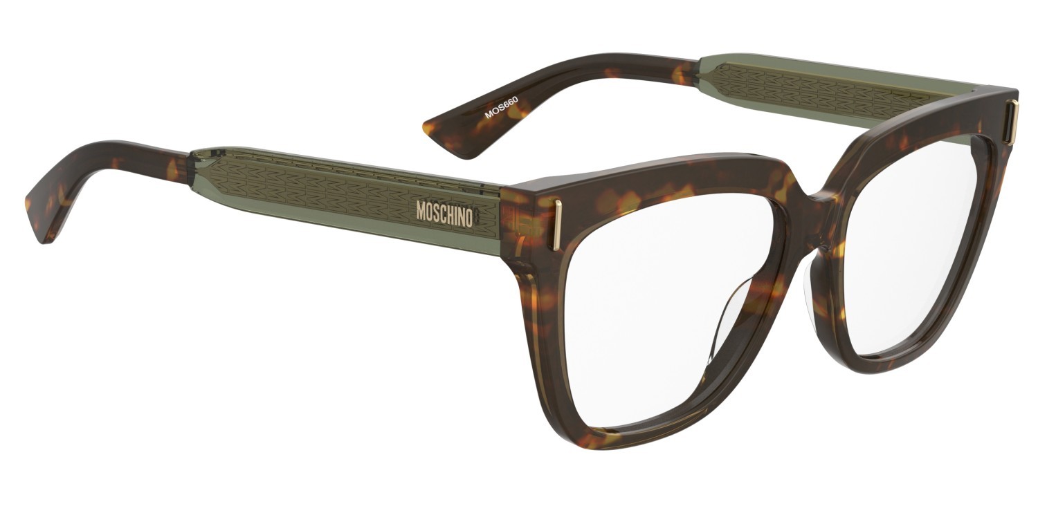 Occhiali da vista Moschino Mos660 110876 PHW colore havana green forma cat eye 
