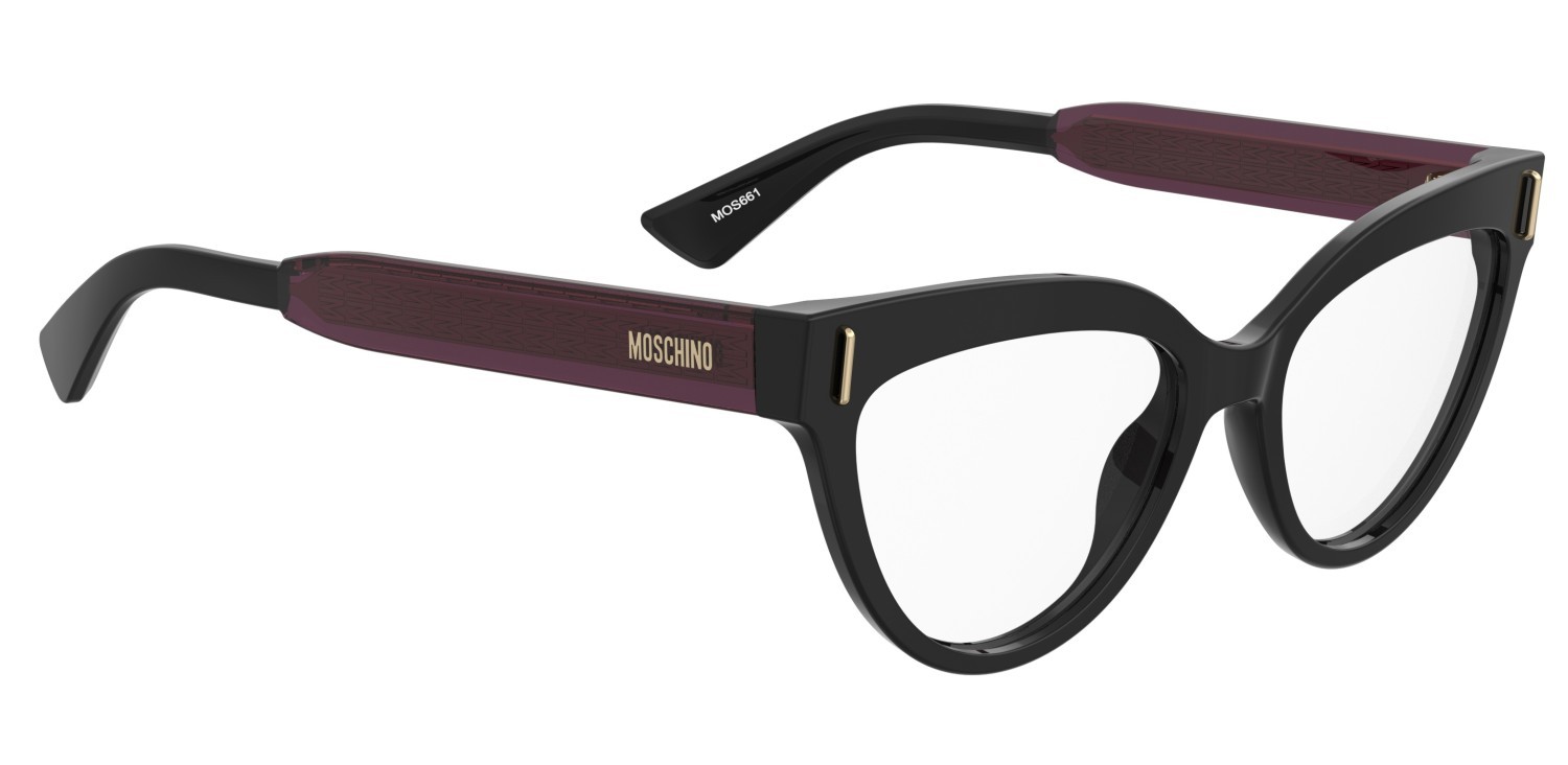 Eyeglasses Moschino Mos661 110877 GUU color black burgundy shape cat eye 