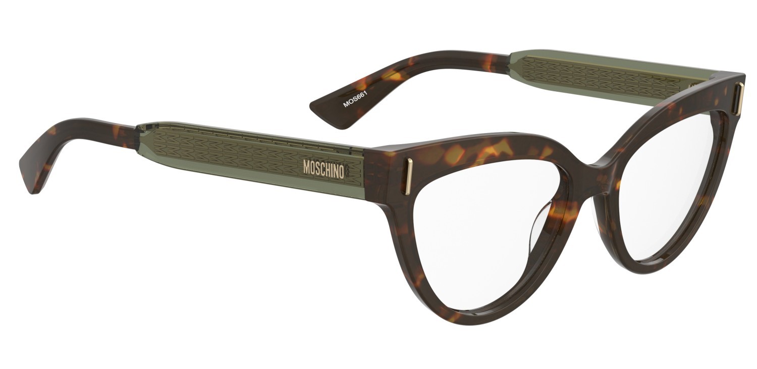 Eyeglasses Moschino Mos661 110877 PHW color havana green shape cat eye 
