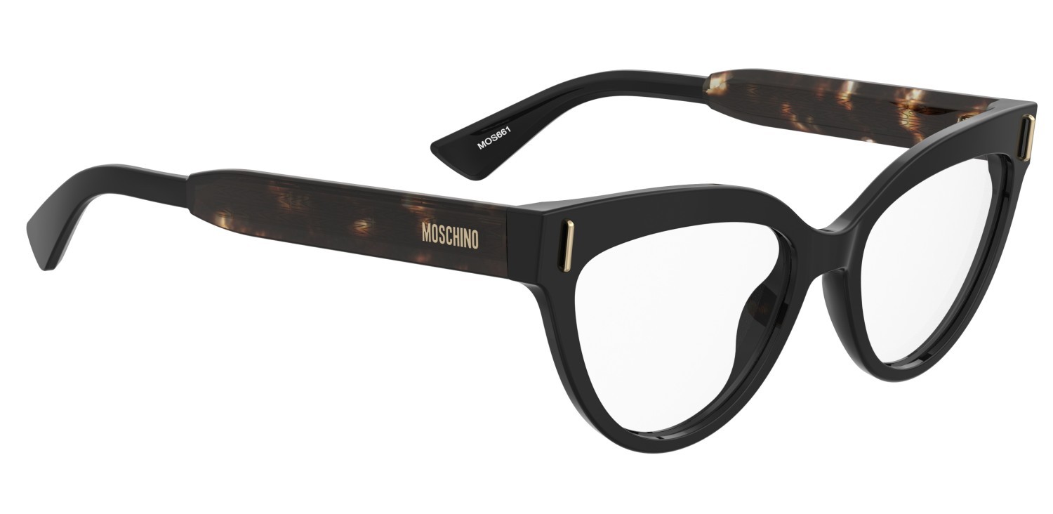 Occhiali da vista Moschino Mos661 110877 WR7 colore black havana forma cat eye 