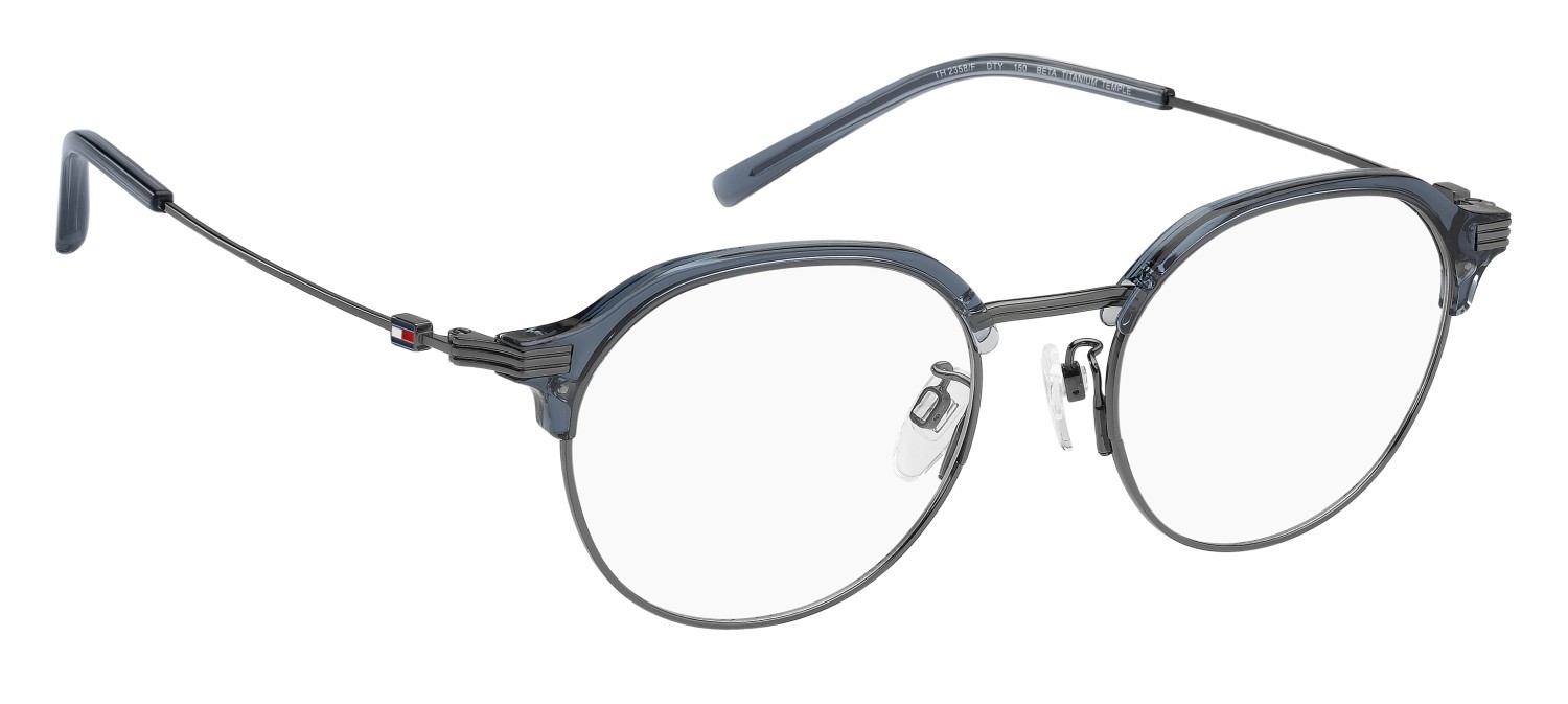 Occhiali da vista Tommy Hilfiger Th 2358/F 110917 DTY colore blue ruthenium forma rotondo 