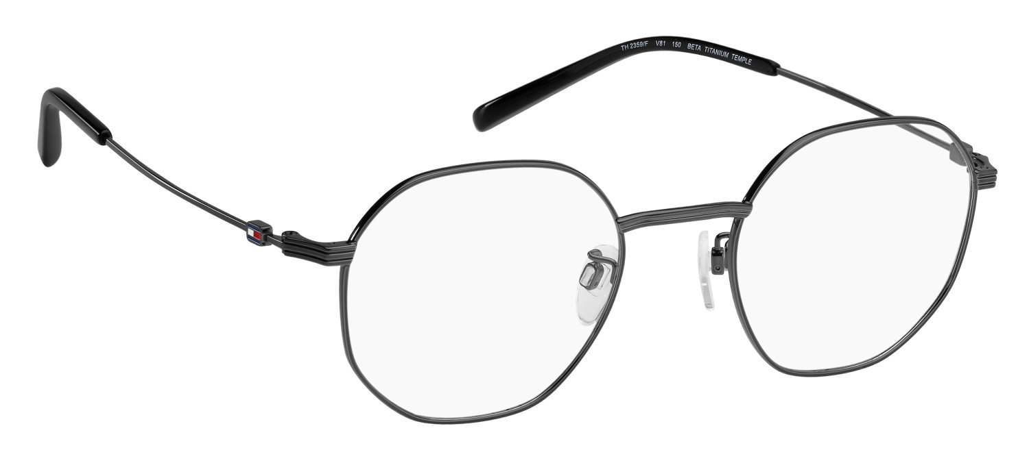 Eyeglasses Tommy Hilfiger Th 2359/F 110918 V81 color dark ruthenium black shape round 