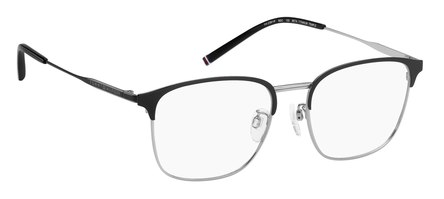 Occhiali da vista Tommy Hilfiger Th 2361/F 110919 BSC colore black silver forma rettangolare 