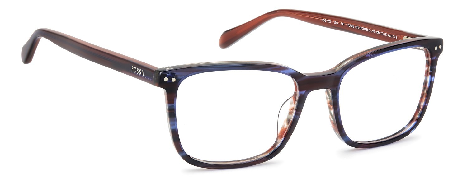 Eyeglasses Fossil Fos 7209 110923 3LG color brown blue shape rectangle 