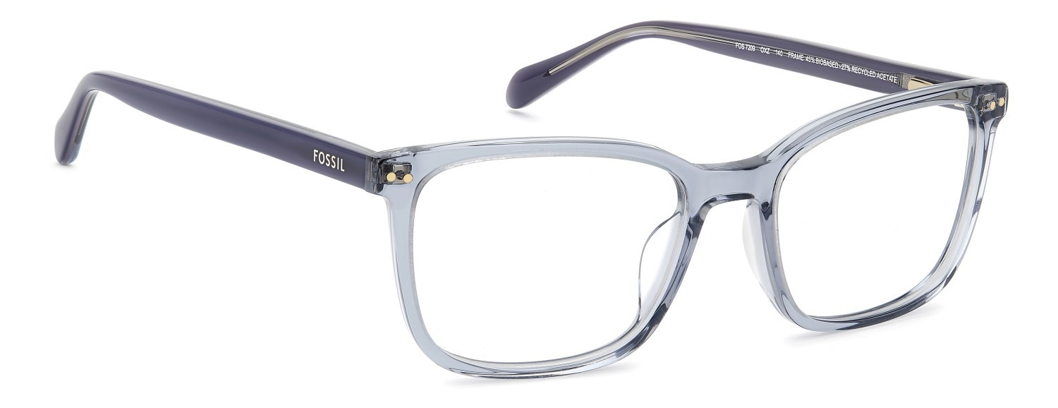 Eyeglasses Fossil Fos 7209 110923 OXZ color blue crystal shape rectangle 
