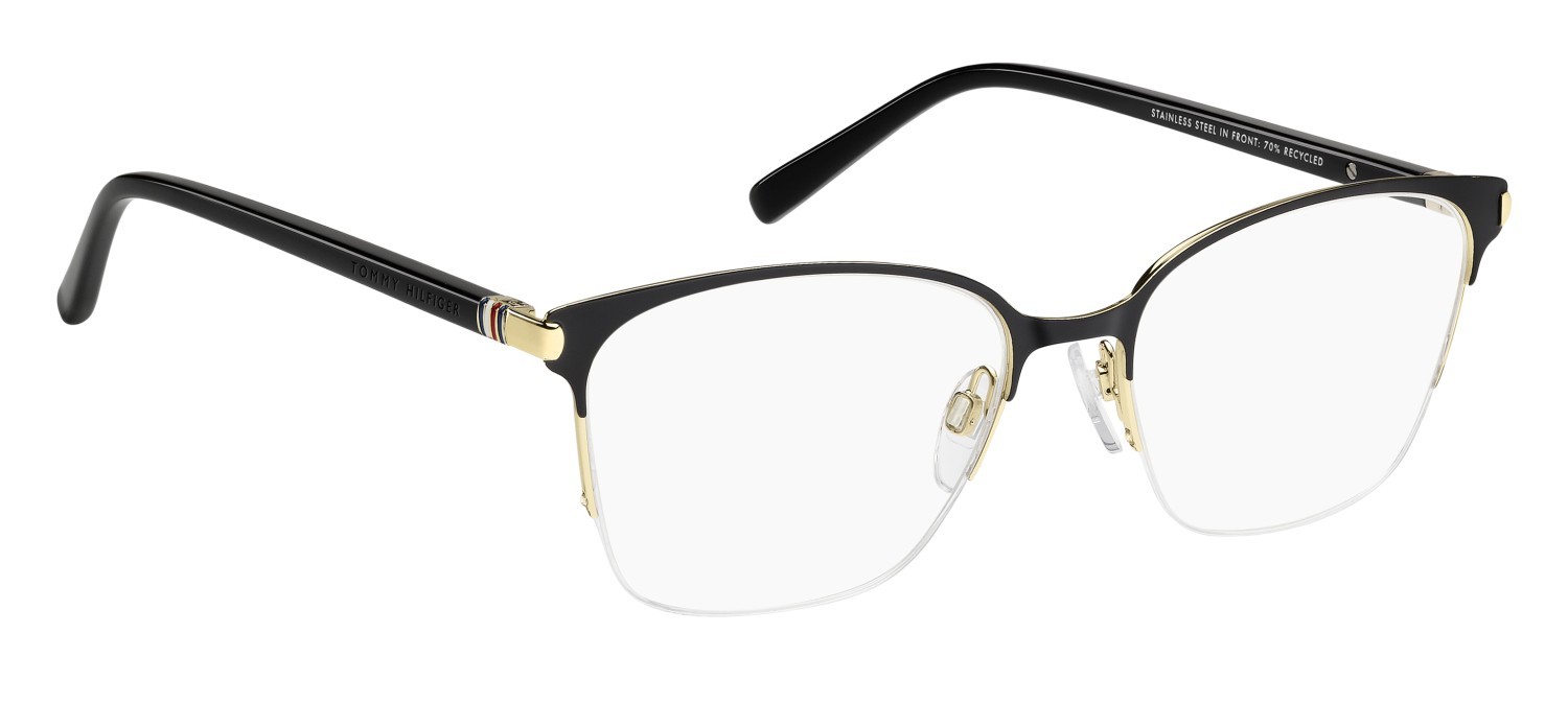 Occhiali da vista Tommy Hilfiger Th 2352 111034 2M2 colore black gold forma rettangolare 