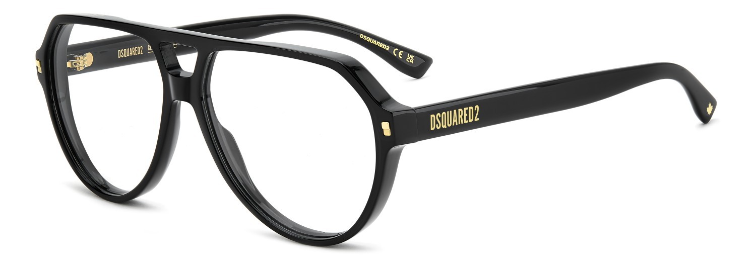 Occhiali da vista Dsquared2 D2 0204 111113 807 colore black forma aviator 