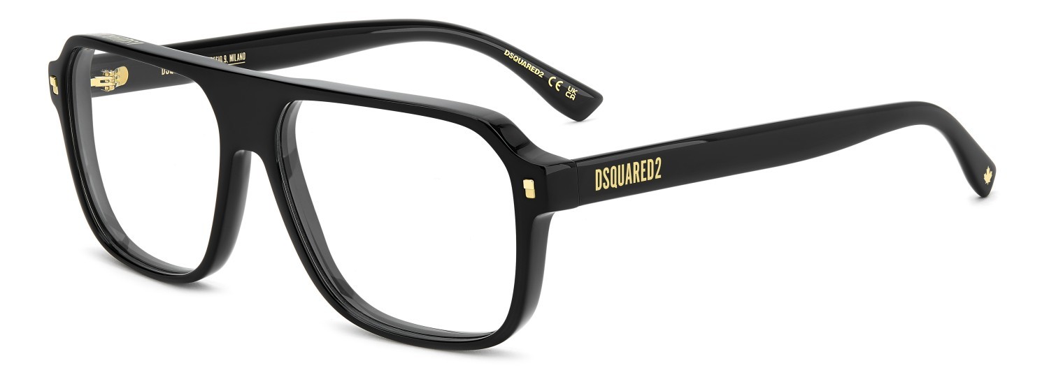 Occhiali da vista Dsquared2 D2 0203 111114 807 colore black forma rettangolare 