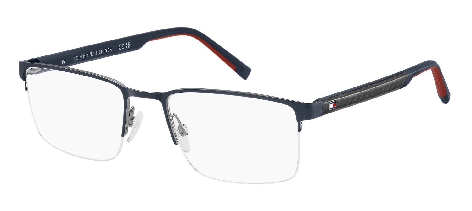 Eyeglasses Tommy Hilfiger Th 2316 111123 KU0 color matte blue ruthenium shape rectangle 
