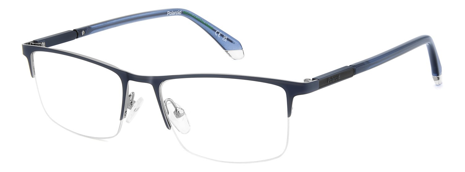 Eyeglasses Polaroid Pld D599 111224 KU0 color matte blue ruthenium shape rectangle 