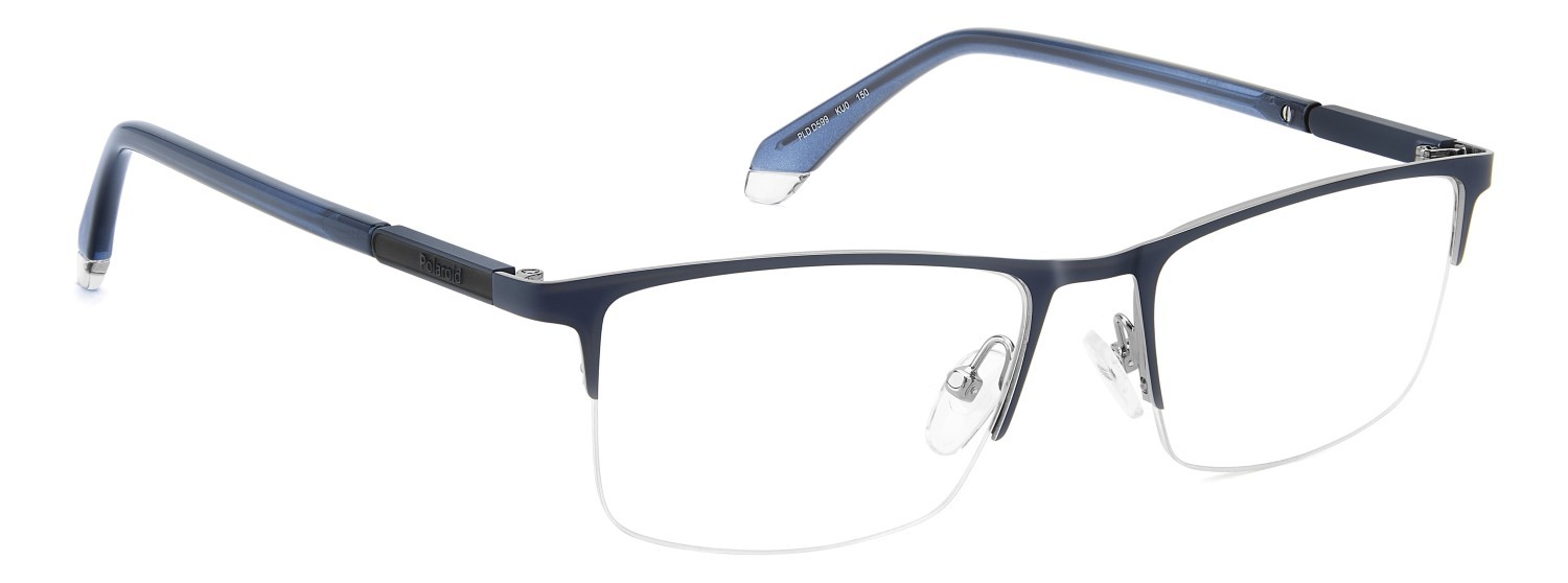 Eyeglasses Polaroid Pld D599 111224 KU0 color matte blue ruthenium shape rectangle 