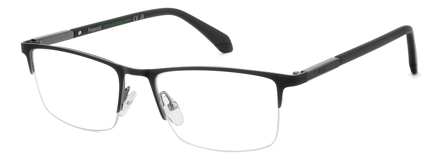 Eyeglasses Polaroid Pld D599 111224 RZZ color matte black dark ruthenium shape rectangle 