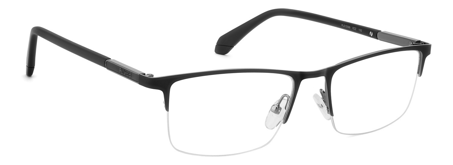 Eyeglasses Polaroid Pld D599 111224 RZZ color matte black dark ruthenium shape rectangle 