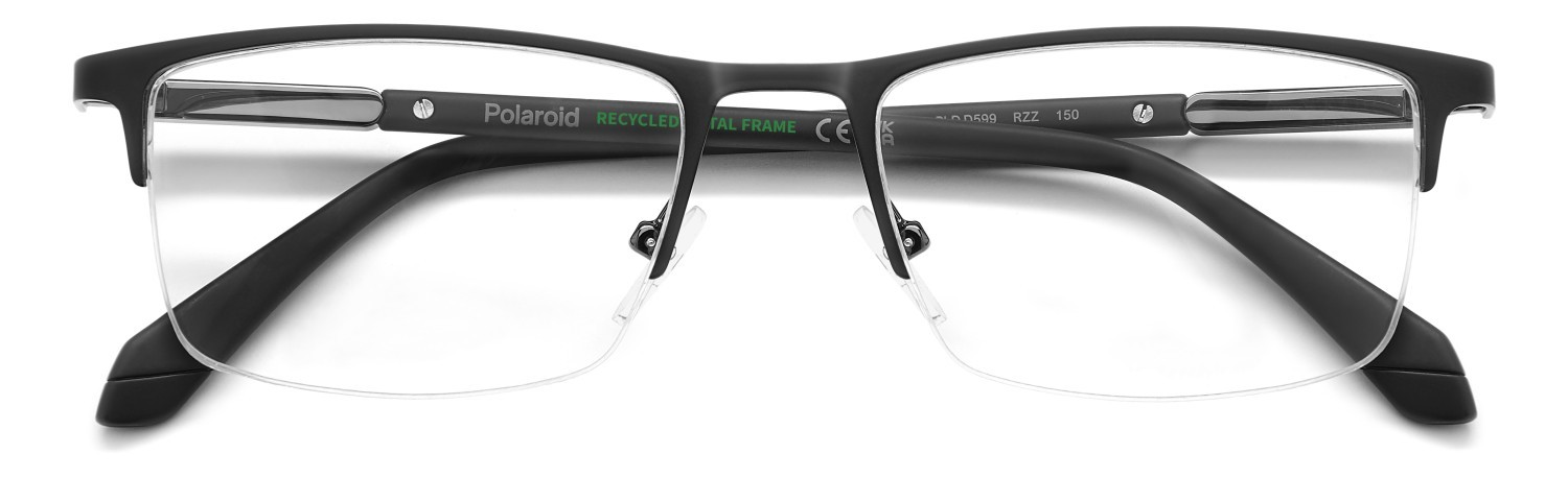 Eyeglasses Polaroid Pld D599 111224 RZZ color matte black dark ruthenium shape rectangle 