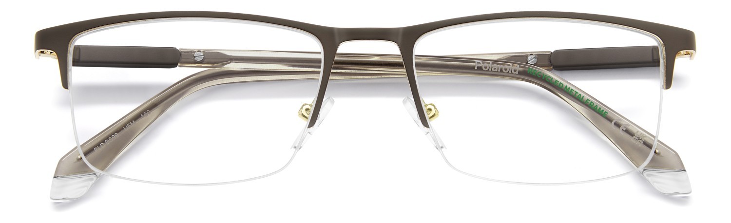 Eyeglasses Polaroid Pld D599 111224 UFM color matte brown gold shape rectangle 