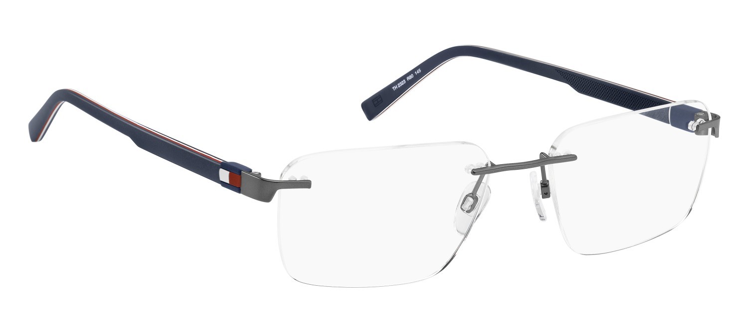 Eyeglasses Tommy Hilfiger Th 2323 111242 R80 color matte dark ruthenium shape rectangle 