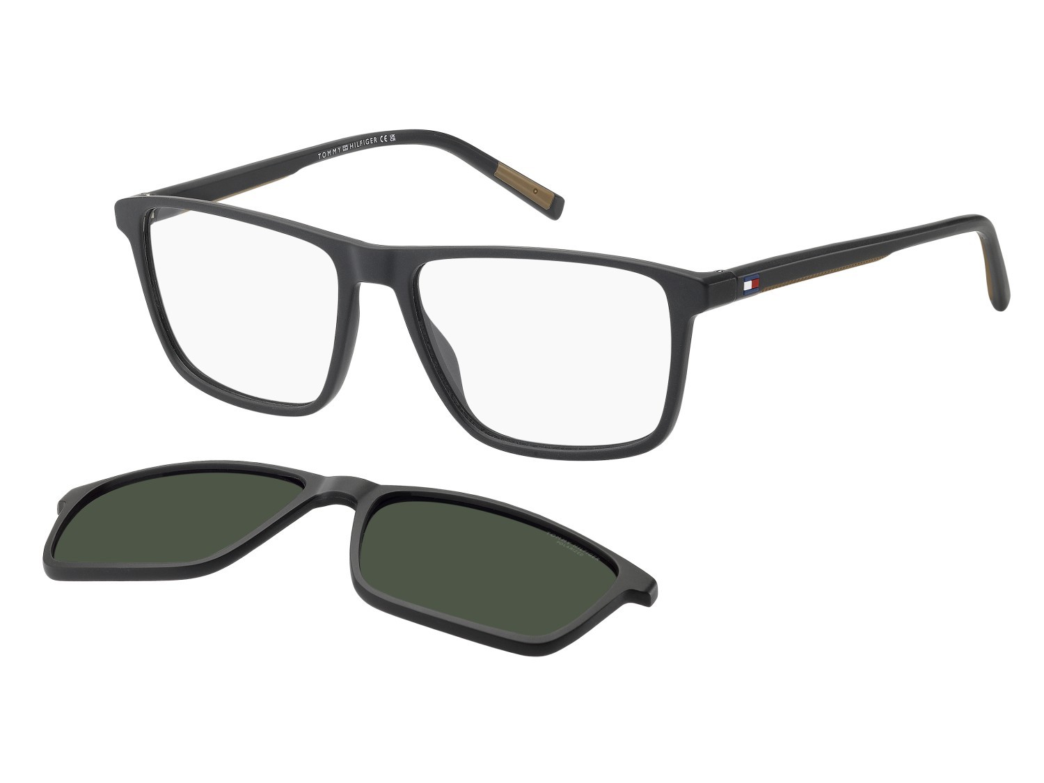 Eyeglasses Tommy Hilfiger Th 2326/C 111365 KB7 color grey shape rectangle lenses green polarized