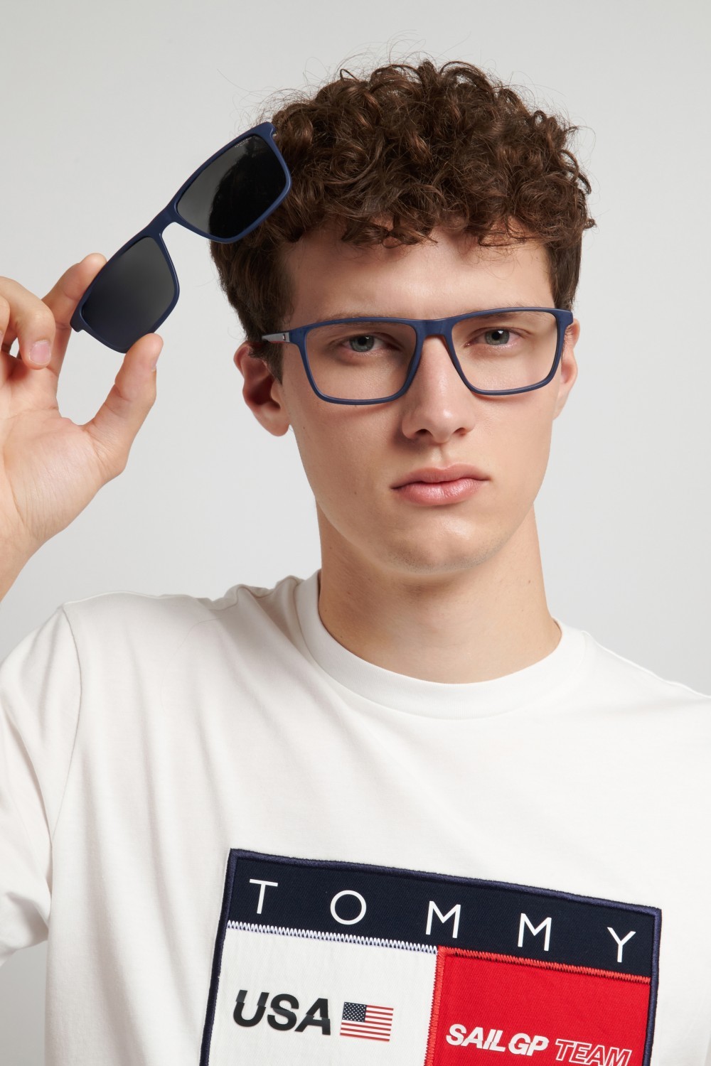 Occhiali da vista Tommy Hilfiger Th 2326/C 111365 PJP colore blue forma rettangolare lenti grey polarized