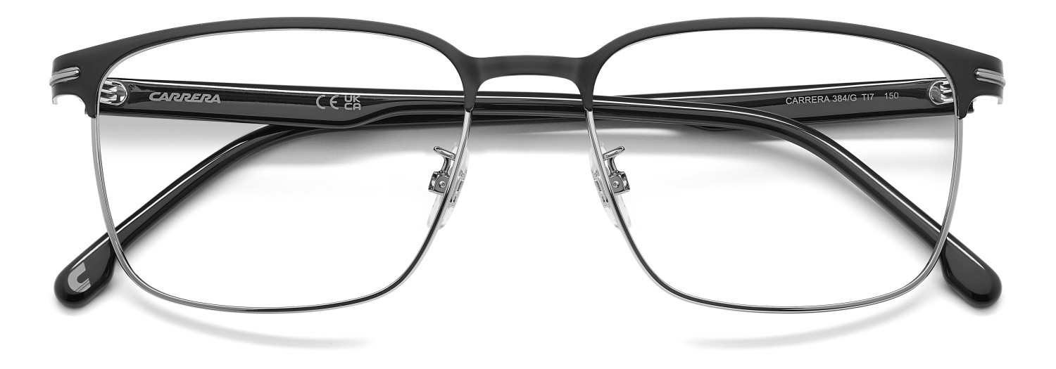 Eyeglasses Carrera 384/G 111642 TI7 color matte black ruthenium shape rectangle 