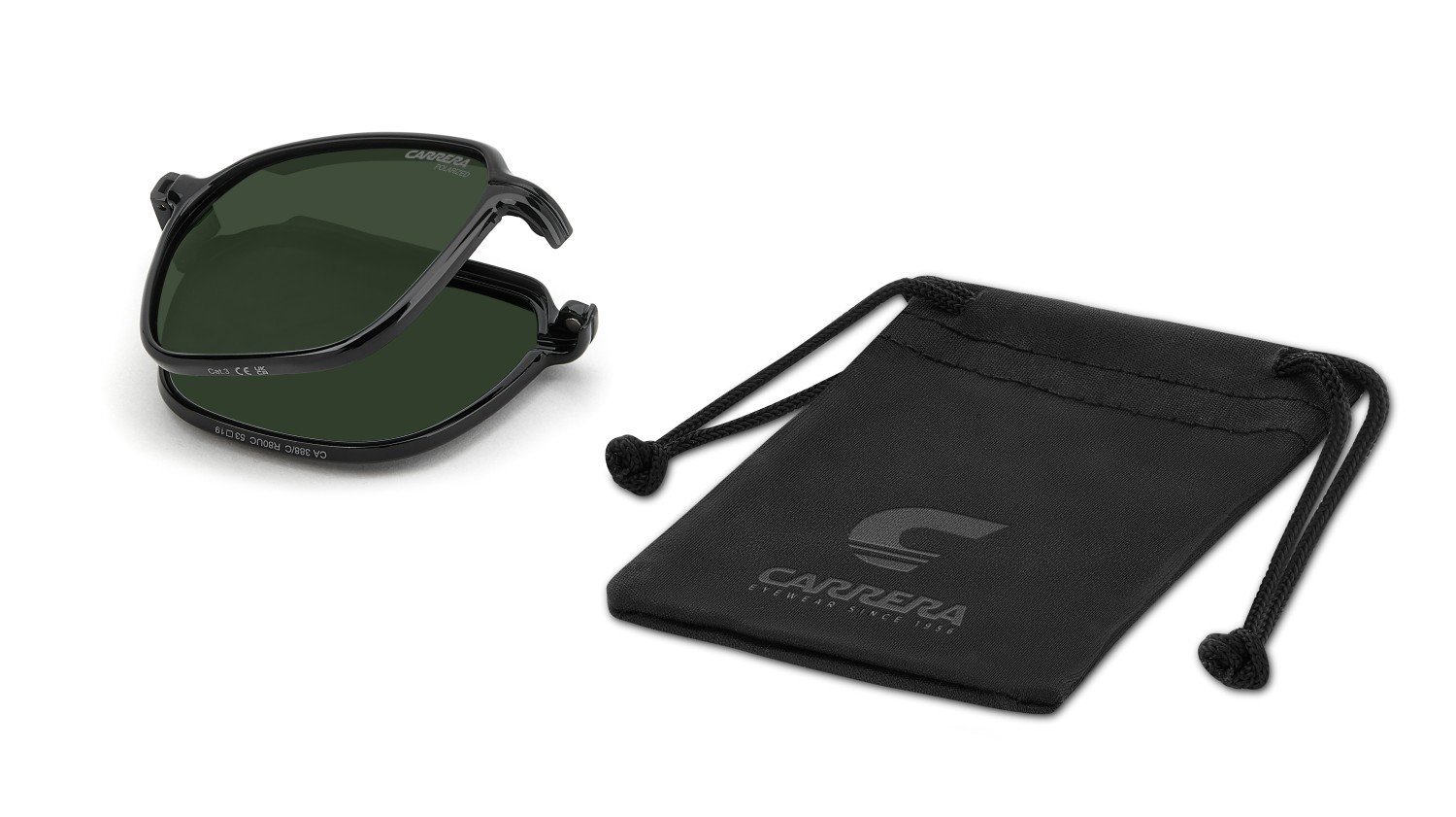 Brillen Carrera Ca 388/C 111644 R80 farbe matte dark ruthenium form rechteckig gläser green polarized