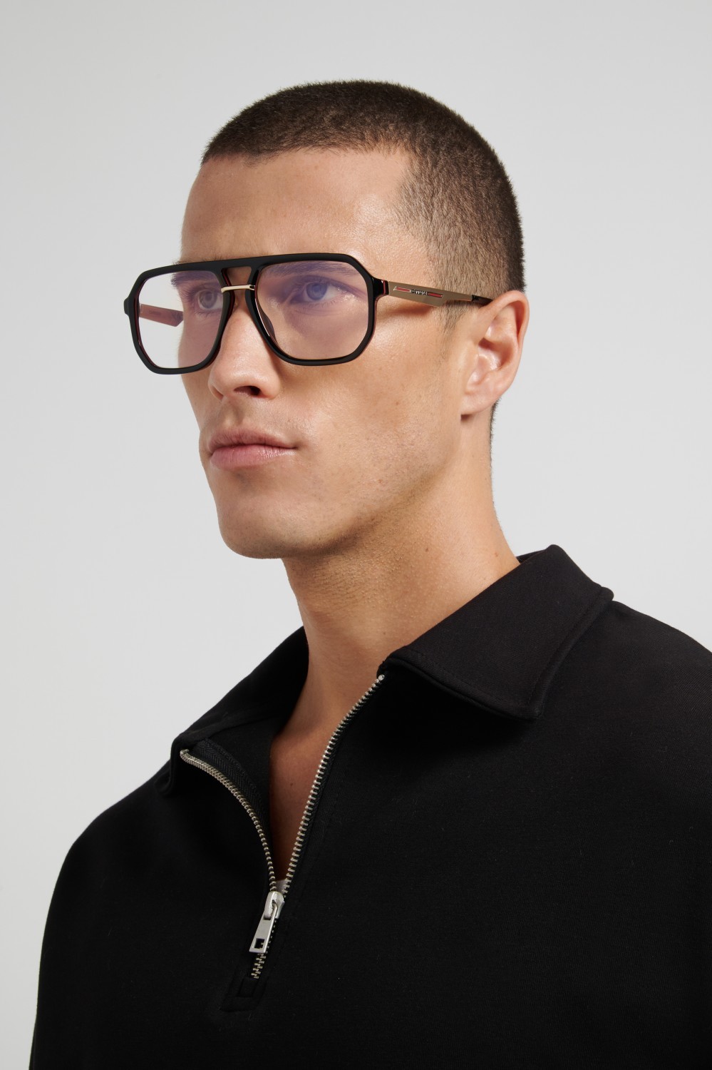 Brillen Carrera Victory C 23 111647 2M2 farbe black gold form aviator gläser blue mirror