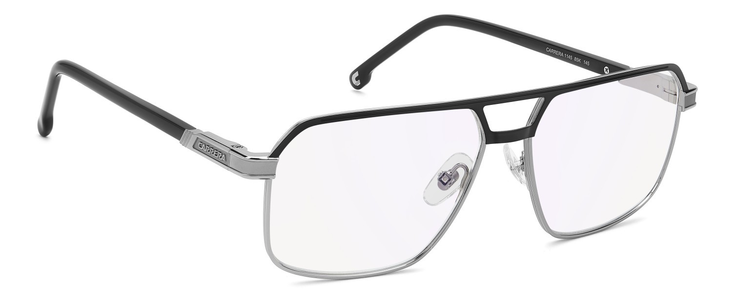Eyeglasses Carrera 1145 111649 85K color ruthenium black shape square lenses blue mirror