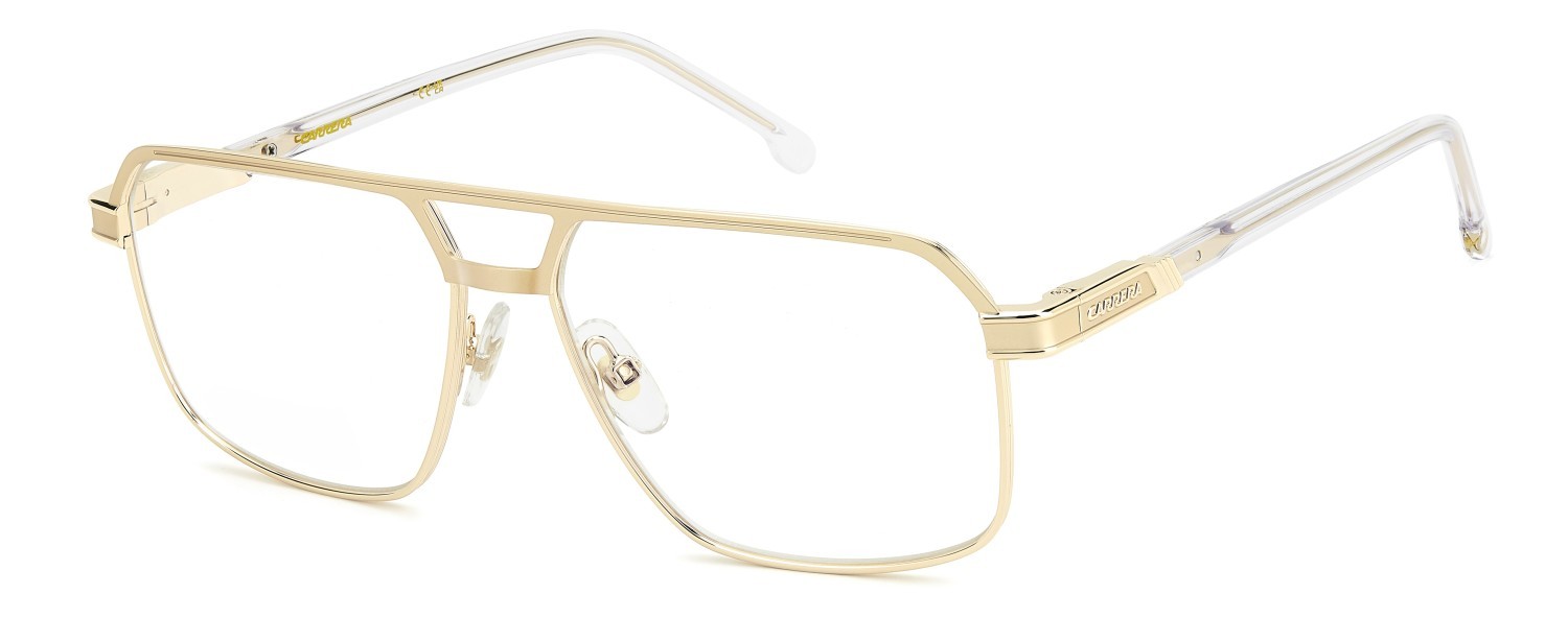 Occhiali da vista Carrera 1145 111649 LOJ colore gold crystal forma quadrato lenti blue mirror